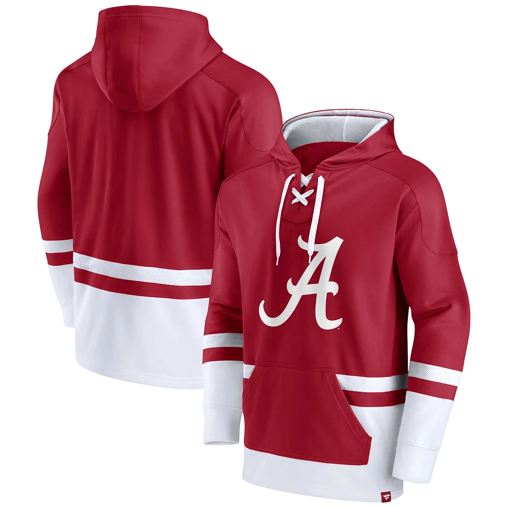 Men's Fanatics Crimson Alabama Tide First Battle Pullover Hoodie