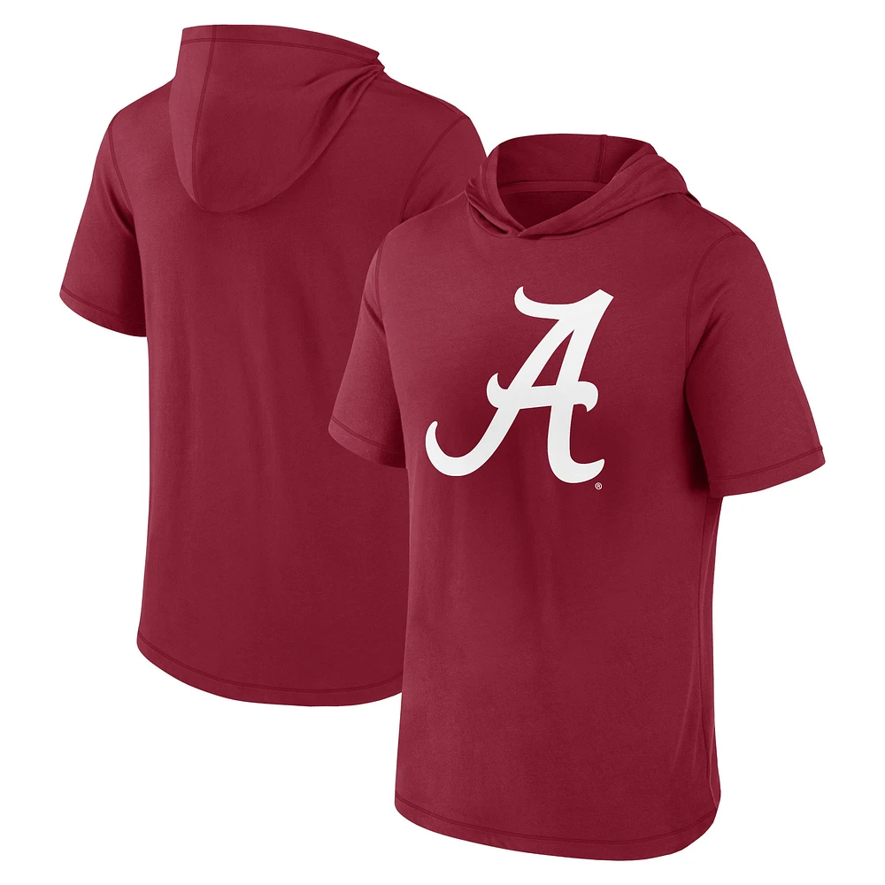 T-shirt à capuche avec logo principal Fanatics Crimson Alabama Tide pour hommes