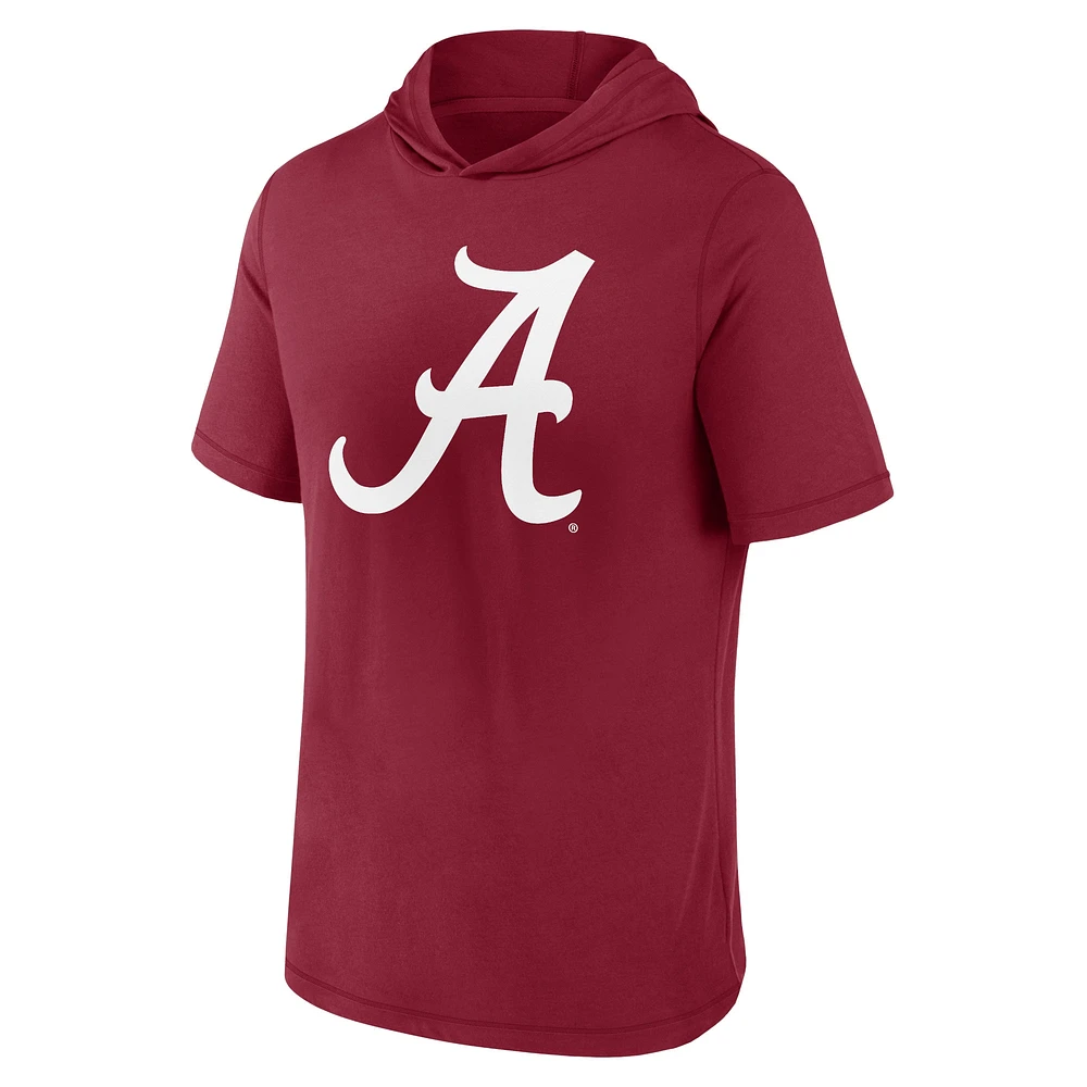 T-shirt à capuche avec logo principal Fanatics Crimson Alabama Tide pour hommes