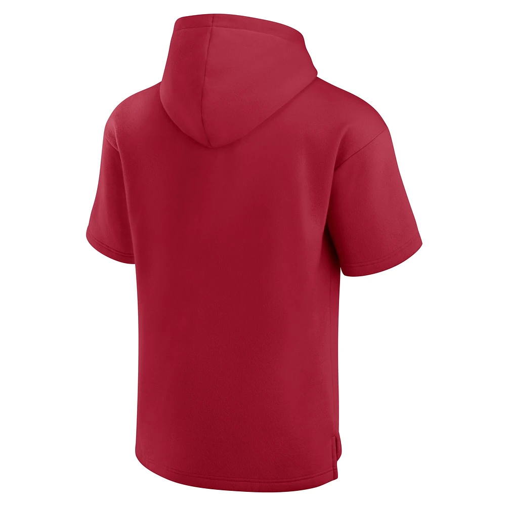 Sweat à capuche manches courtes pour hommes Fanatics Crimson Alabama Tide Ready