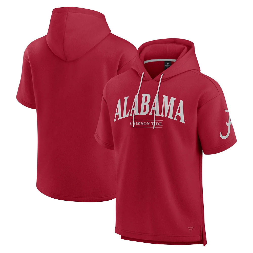 Sweat à capuche manches courtes pour hommes Fanatics Crimson Alabama Tide Ready