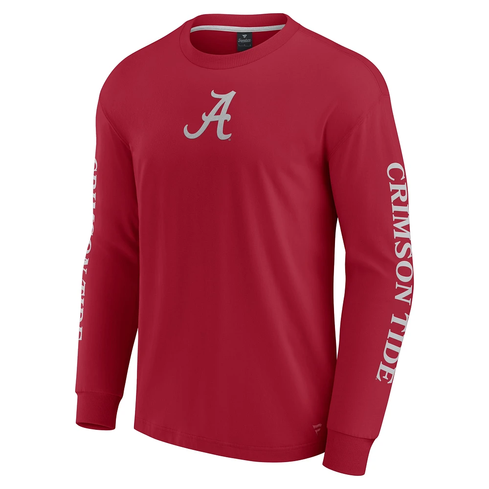 T-shirt à manches longues pour hommes Fanatics Crimson Alabama Tide Strive