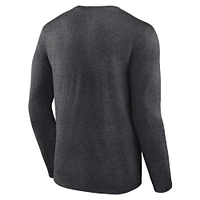 T-shirt à manches longues avec logo vieilli Alabama Crimson Tide de Fanatics Heather Charcoal pour homme