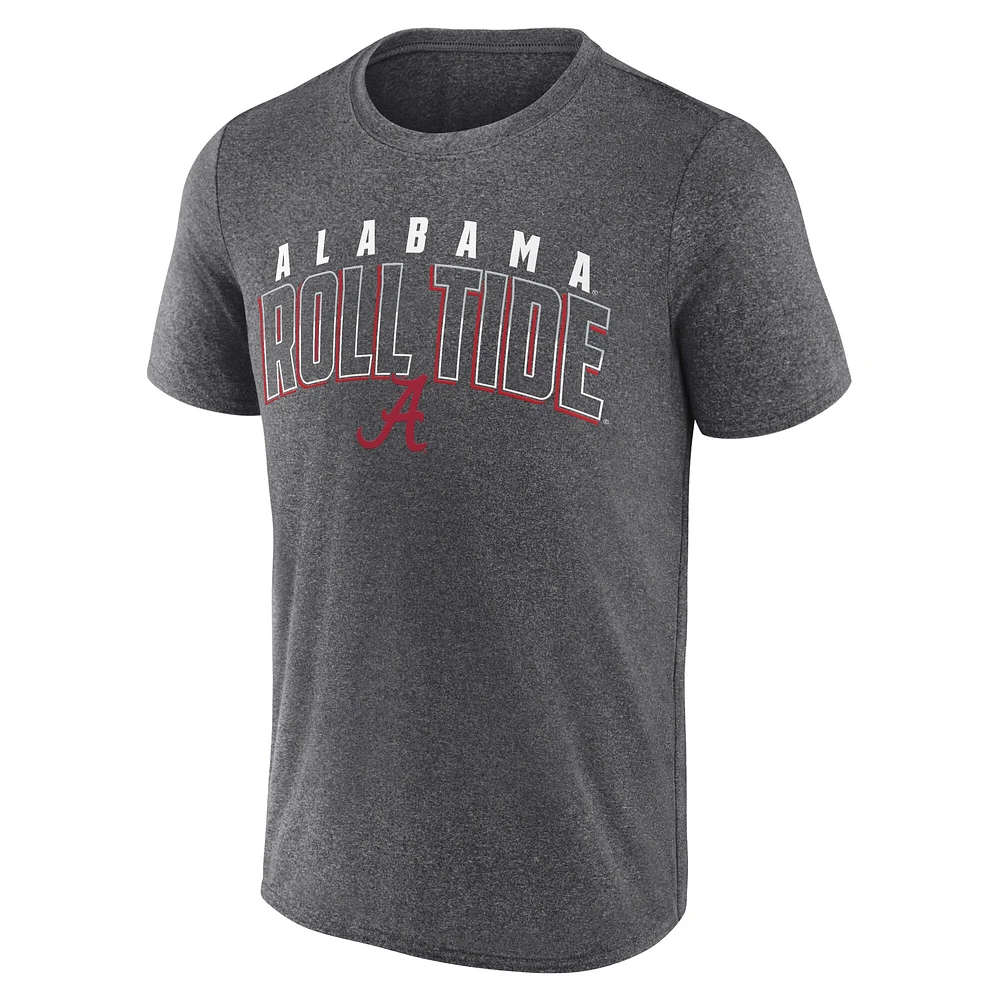 T-shirt à manches longues Fanatics Heather Charcoal Alabama Crimson Tide Outline pour homme