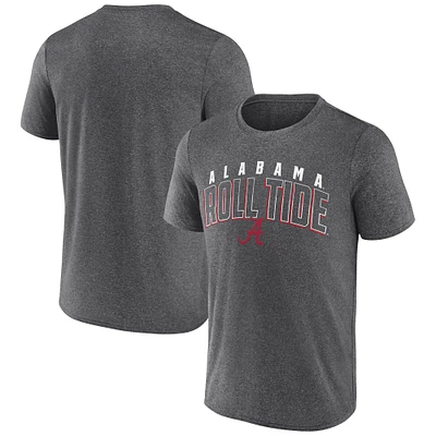 T-shirt à manches longues Fanatics Heather Charcoal Alabama Crimson Tide Outline pour homme