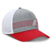 Casquette ajustable pour homme Fanatics Heather Grey/Crimson Alabama Crimson Tide Profile Trucker