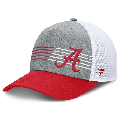 Casquette ajustable pour homme Fanatics Heather Grey/Crimson Alabama Crimson Tide Profile Trucker