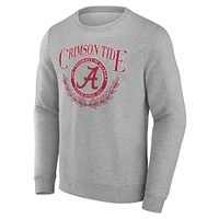 Sweat-shirt en polaire classique Laurel de la marque Fanatics pour homme, gris chiné, Alabama Crimson Tide