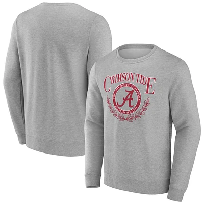 Sweat-shirt en polaire classique Laurel de la marque Fanatics pour homme, gris chiné, Alabama Crimson Tide