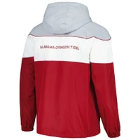 Veste à capuche raglan demi-zip G-III Sports by Carl Banks Crimson Alabama Tide Center Line pour hommes