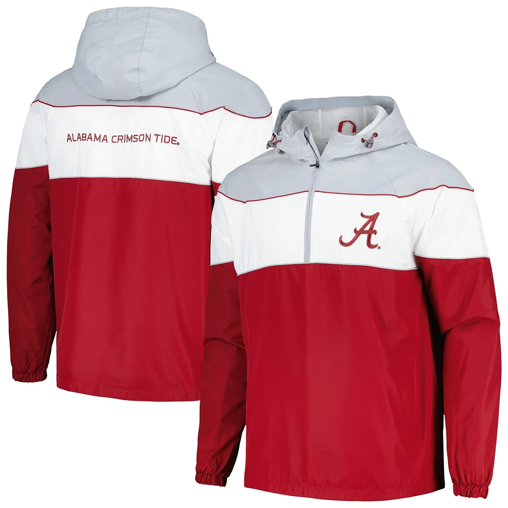 Veste à capuche raglan demi-zip G-III Sports by Carl Banks Crimson Alabama Tide Center Line pour hommes