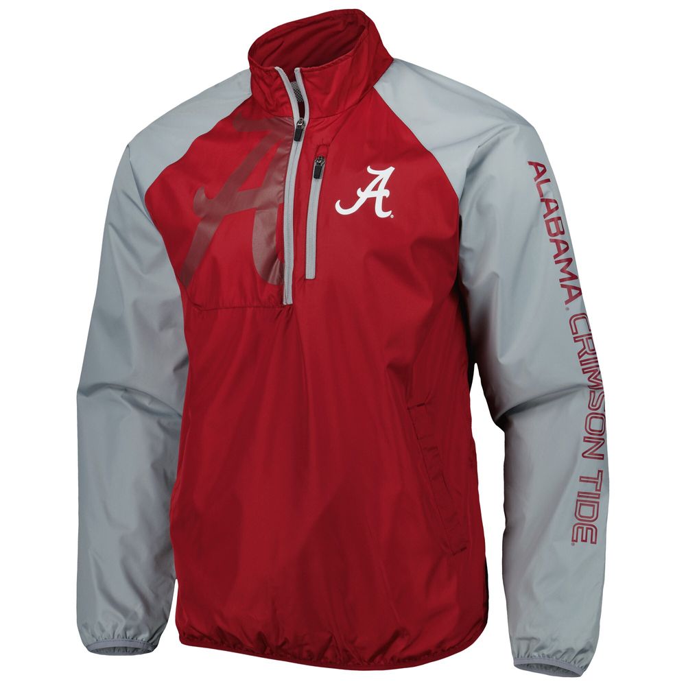 Men's G-III Sports by Carl Banks Crimson Alabama Tide Point Guard Raglan Half-Zip Jacket