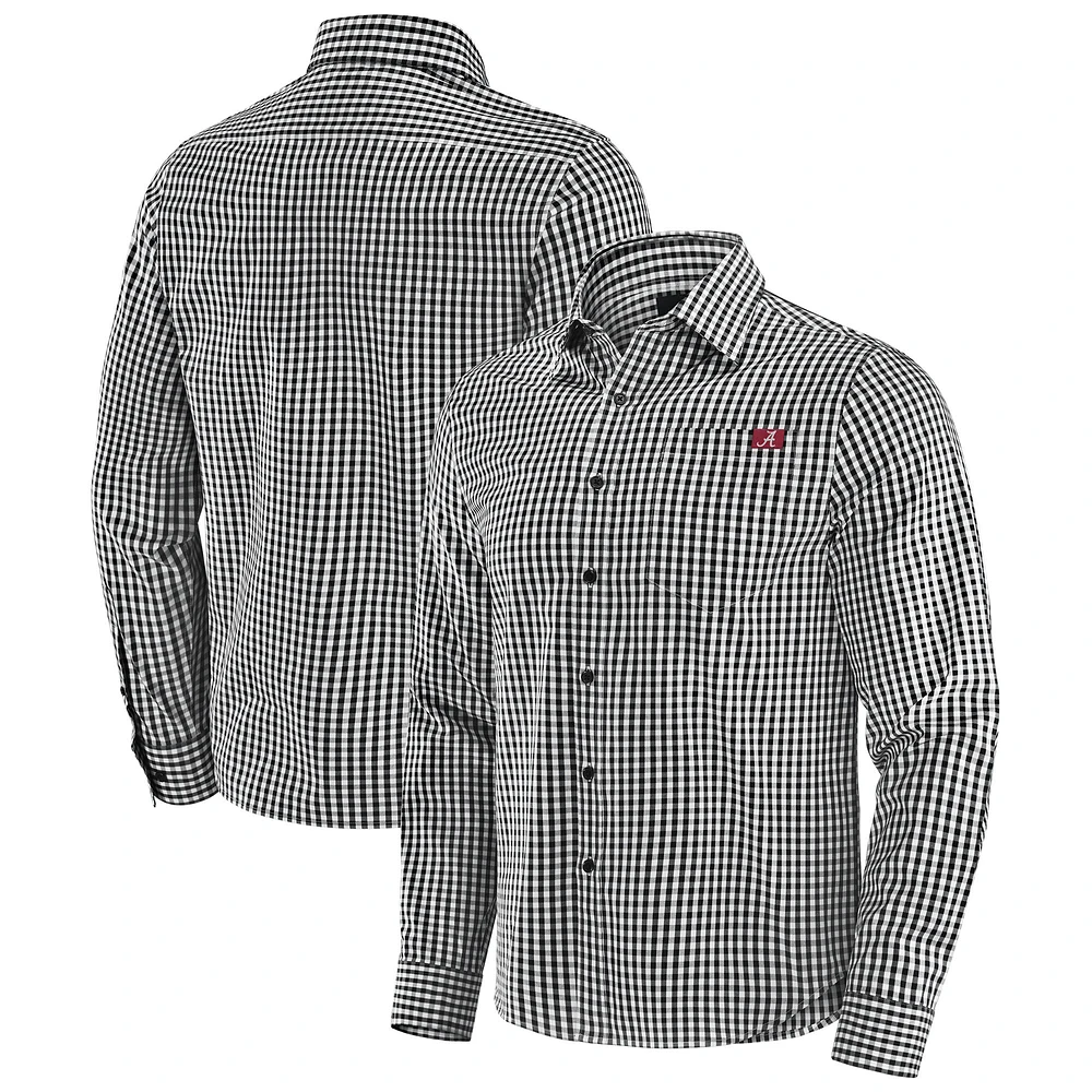 Chemise boutonnée à manches longues pour homme J. Palmer Black Alabama Crimson Tide non rentrable