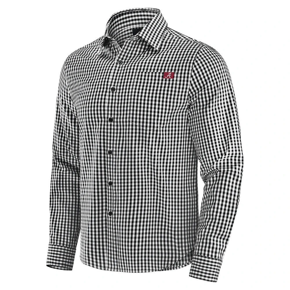 Chemise boutonnée à manches longues pour homme J. Palmer Black Alabama Crimson Tide non rentrable