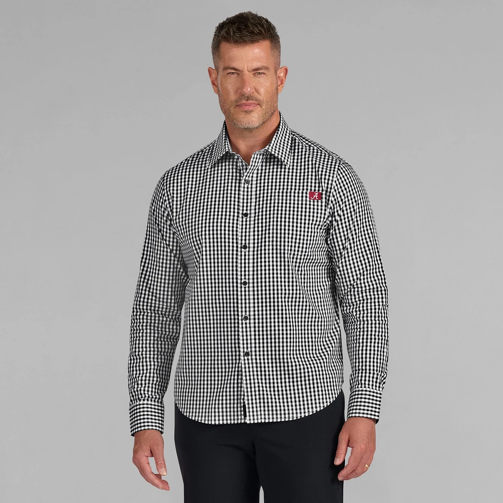 Chemise boutonnée à manches longues pour homme J. Palmer Black Alabama Crimson Tide non rentrable