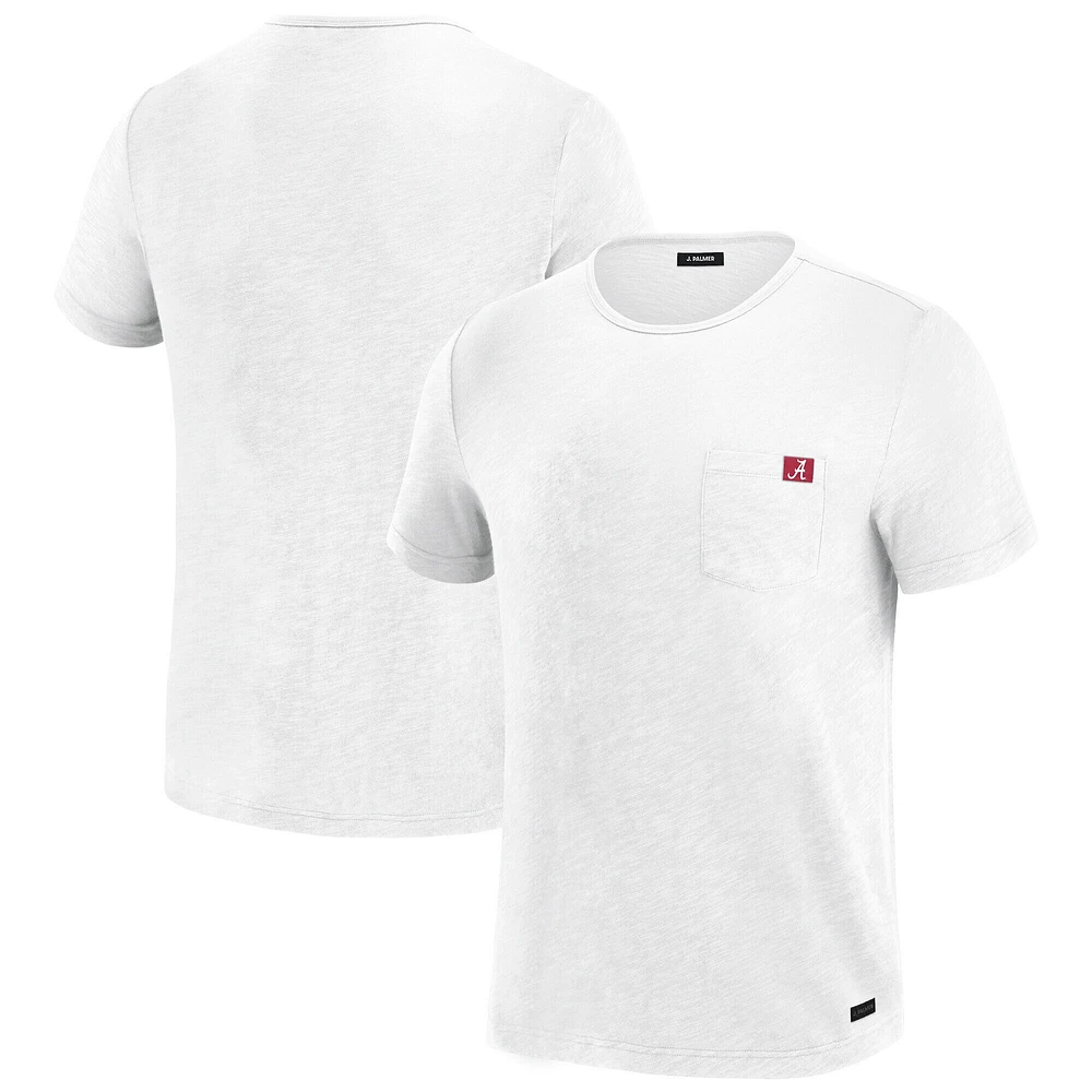 T-shirt à poche pour homme J. Palmer Alabama Crimson Tide blanc