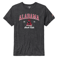 Men's League Collegiate Wear Charcoal Alabama Crimson Tide Arch Script Victory Falls Tri-Blend T-Shirt