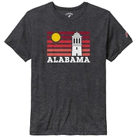 League Collegiate Wear pour hommes Heather Charcoal Alabama Crimson Tide Hyper Local Victory Falls T-shirt à trois mélanges