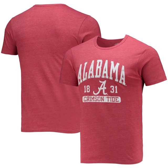 T-shirt tri-blend pour hommes League Collegiate Wear Heathered Crimson Alabama Tide Volume Up Victory Falls