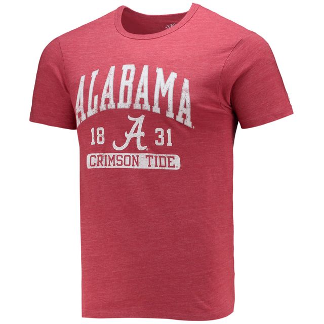 T-shirt tri-blend pour hommes League Collegiate Wear Heathered Crimson Alabama Tide Volume Up Victory Falls