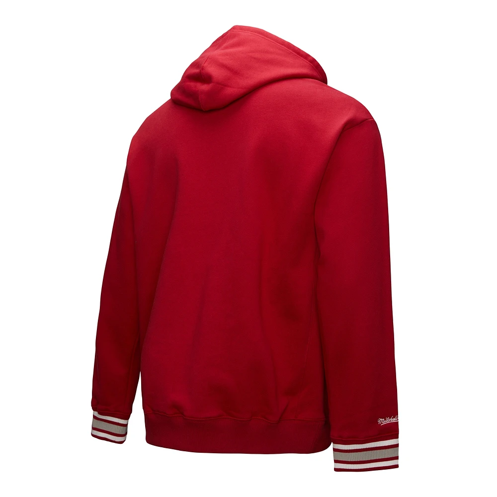 Men's Mitchell & Ness Crimson Alabama Tide Chainstich Fleece Pullover Hoodie