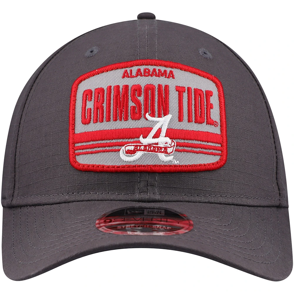 Men's New Era Charcoal Alabama Crimson Tide Team Elevated 9SEVENTY Stretch-Snap Adjustable Hat