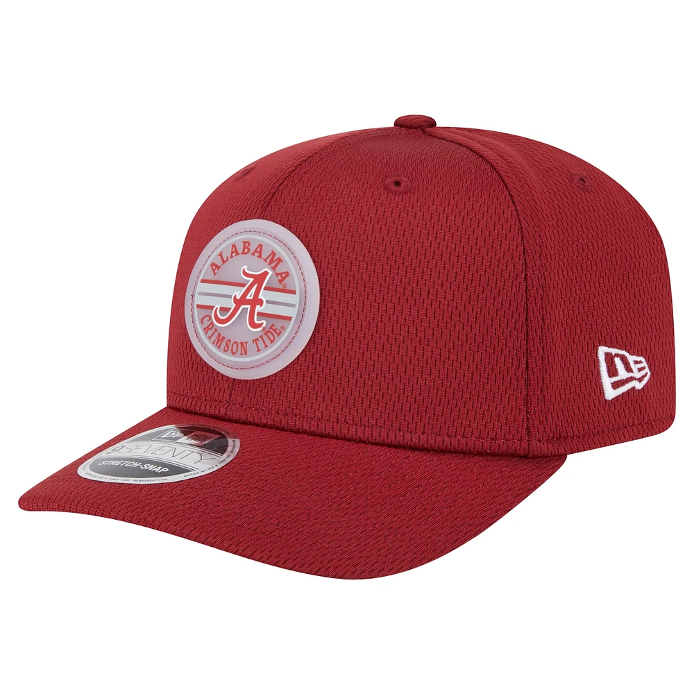 Men's New Era Crimson Alabama Crimson Tide Patched 9SEVENTY Stretch-Snap Adjustable Hat