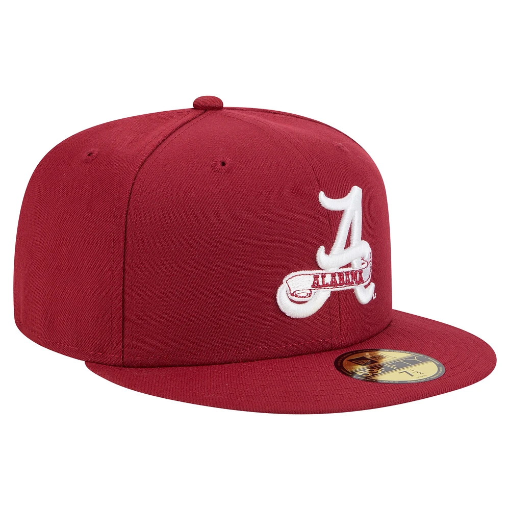 Casquette ajustée 59FIFTY Crimson Alabama Vault pour homme de New Era