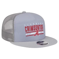 Men's New Era Gray Alabama Crimson Tide Split Panel 9FIFTY Snapback Trucker Hat