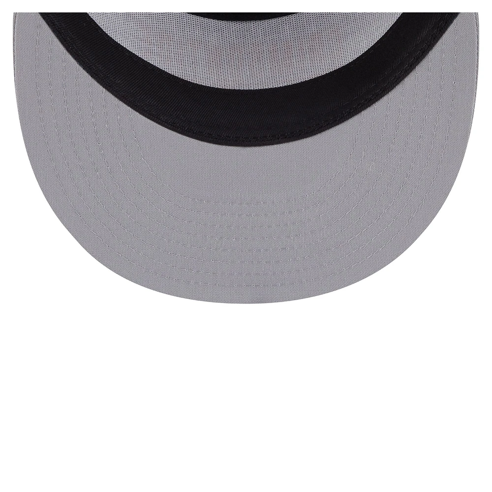 Men's New Era Gray Alabama Crimson Tide Split Panel 9FIFTY Snapback Trucker Hat