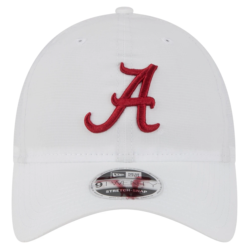 Men's New Era White Alabama Crimson Tide Active Ripstop 9TWENTY Adjustable Hat