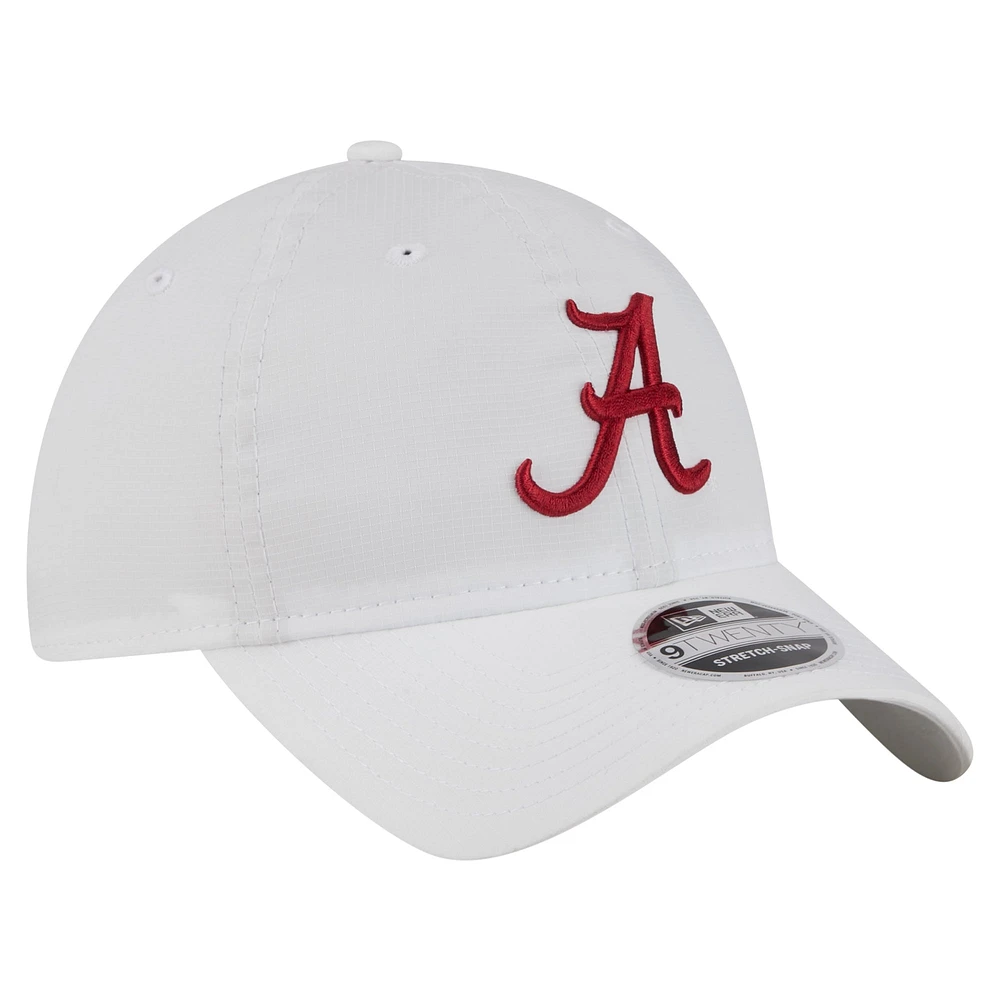 Men's New Era White Alabama Crimson Tide Active Ripstop 9TWENTY Adjustable Hat