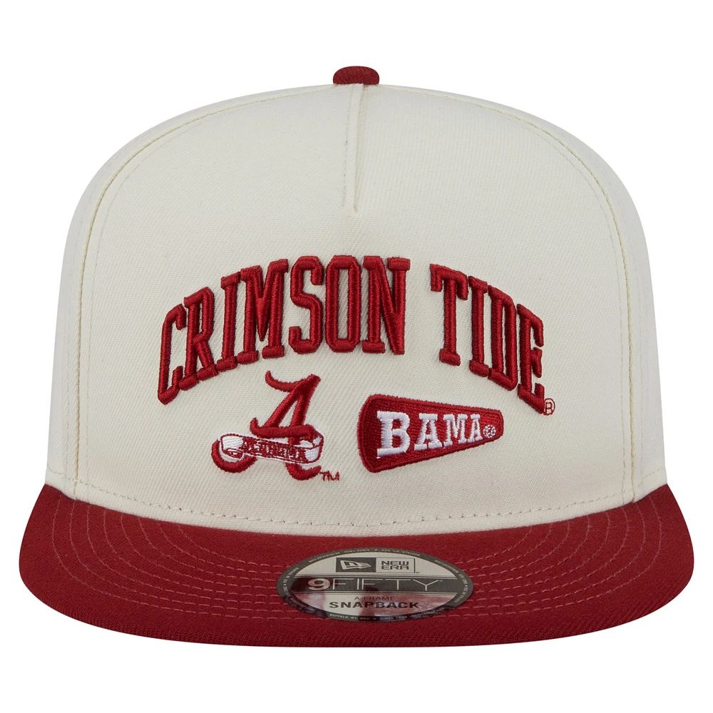 Men's New Era White Alabama Crimson Tide Collegiate 9FIFTY A-Frame Snapback Hat