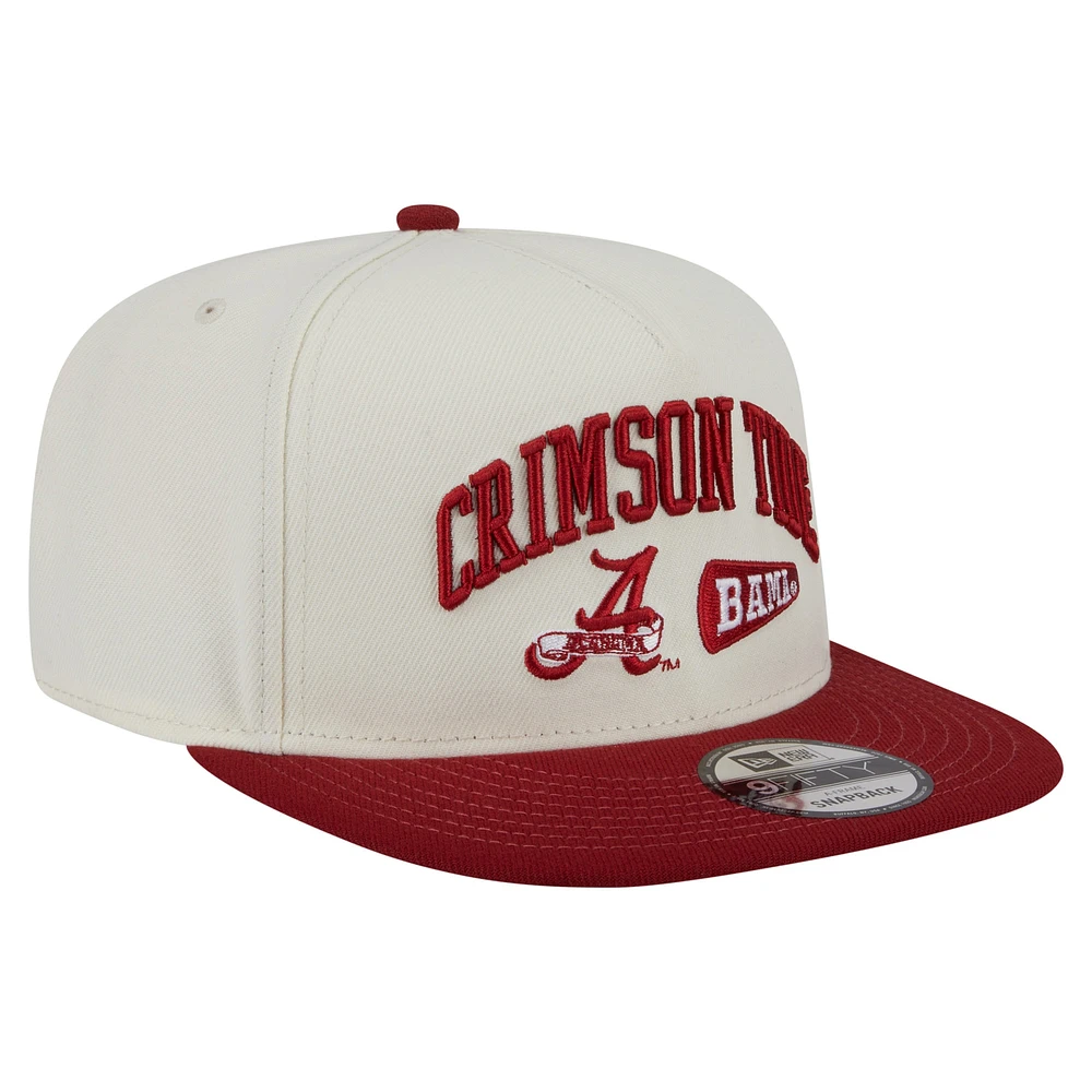 Men's New Era White Alabama Crimson Tide Collegiate 9FIFTY A-Frame Snapback Hat