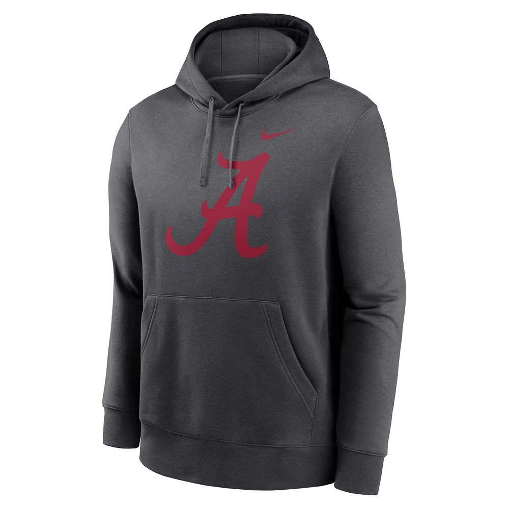 Men's Nike Anthracite Alabama Crimson Tide Primetime Club Fleece Pullover Hoodie