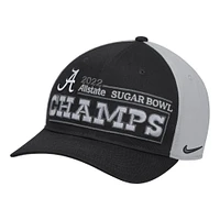 Casquette réglable Nike Alabama Crimson Tide 2022 Sugar Bowl Champions Locker Room CL99 pour homme Noir