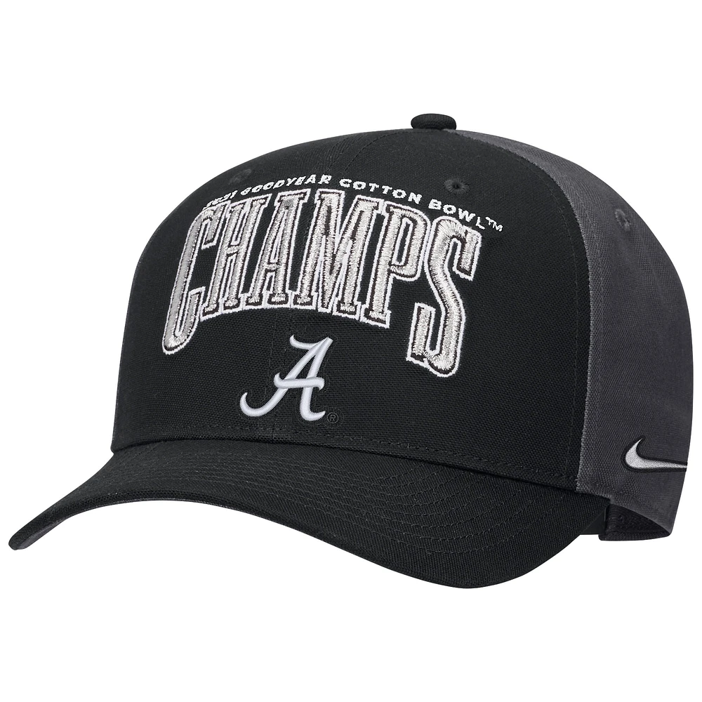 Nike pour homme Noir Alabama Crimson Tide College Football Playoff 2021 Cotton Bowl Champions Locker Room Classic 99 Casquette réglable