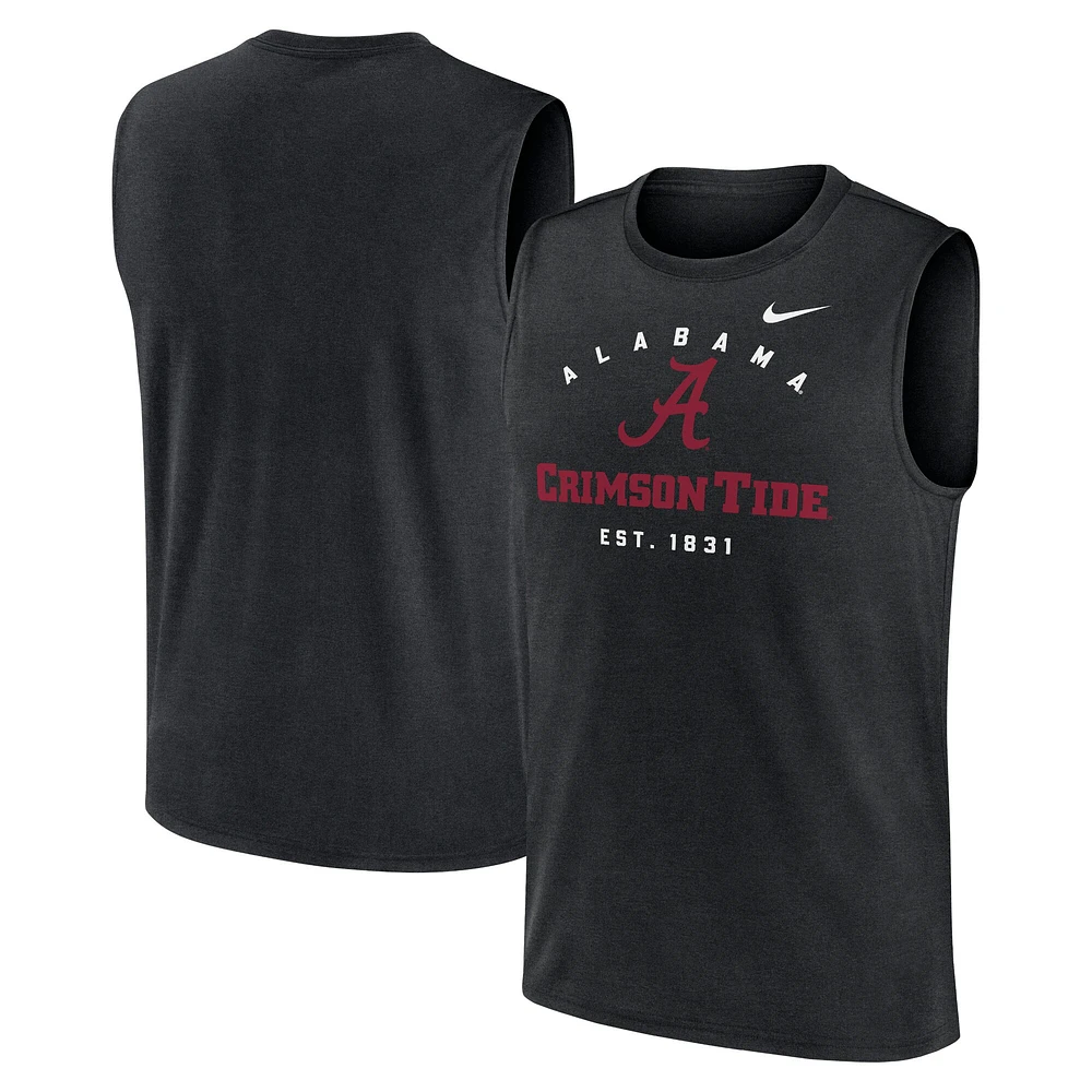Débardeur Nike noir Alabama Crimson Tide Primetime Legend Mascot Lock Up Performance Muscle pour homme