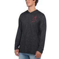 Men's Nike Black Alabama Crimson Tide Slub Performance Long Sleeve Hoodie T-Shirt