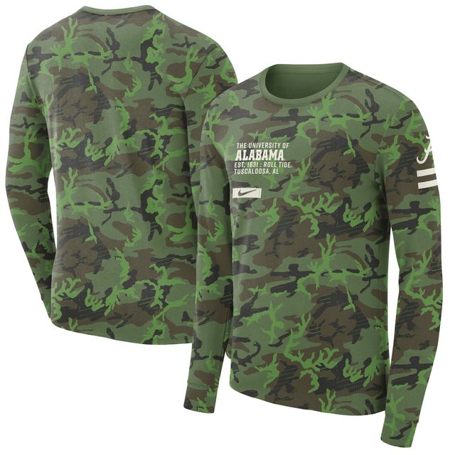 T-shirt à manches longues Nike Camo Alabama Crimson Tide Military pour homme