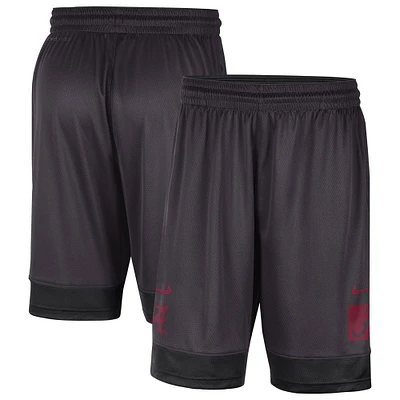 Short Nike Performance Fast Break Alabama Crimson Tide Charcoal pour Homme