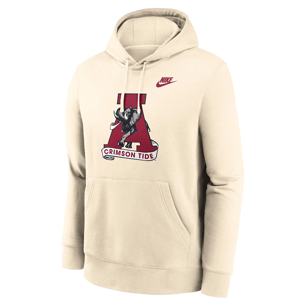 Men's Nike Cream Alabama Crimson Tide Vault Logo Pullover Hoodie