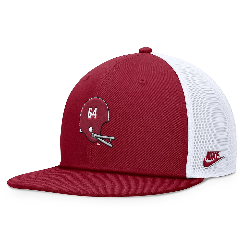 Casquette Snapback Nike Alabama Crimson Tide Legacy Pro pour homme, couleur cramoisie/blanche