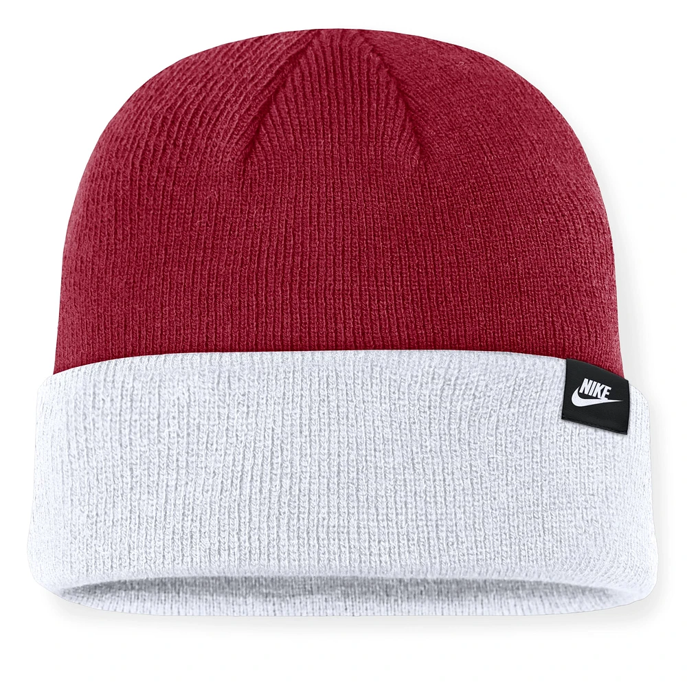 Bonnet en tricot à revers Nike Crimson/White Alabama Crimson Tide Legacy Terra pour homme