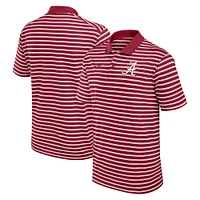 Polo Nike Performance rayé Alabama Crimson Tide Primetime Victory pour homme, couleur cramoisie/blanc