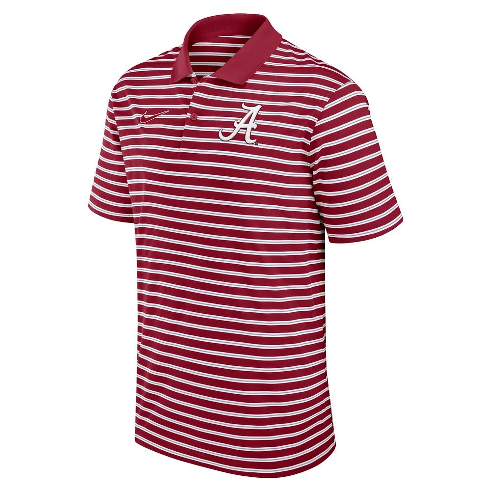 Men's Nike Crimson/White Alabama Crimson Tide Primetime Victory Striped Performance Polo