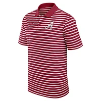 Polo Nike Performance rayé Alabama Crimson Tide Primetime Victory pour homme, couleur cramoisie/blanc