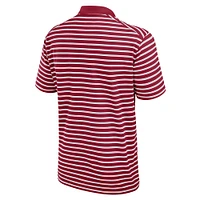 Polo Nike Performance rayé Alabama Crimson Tide Primetime Victory pour homme, couleur cramoisie/blanc