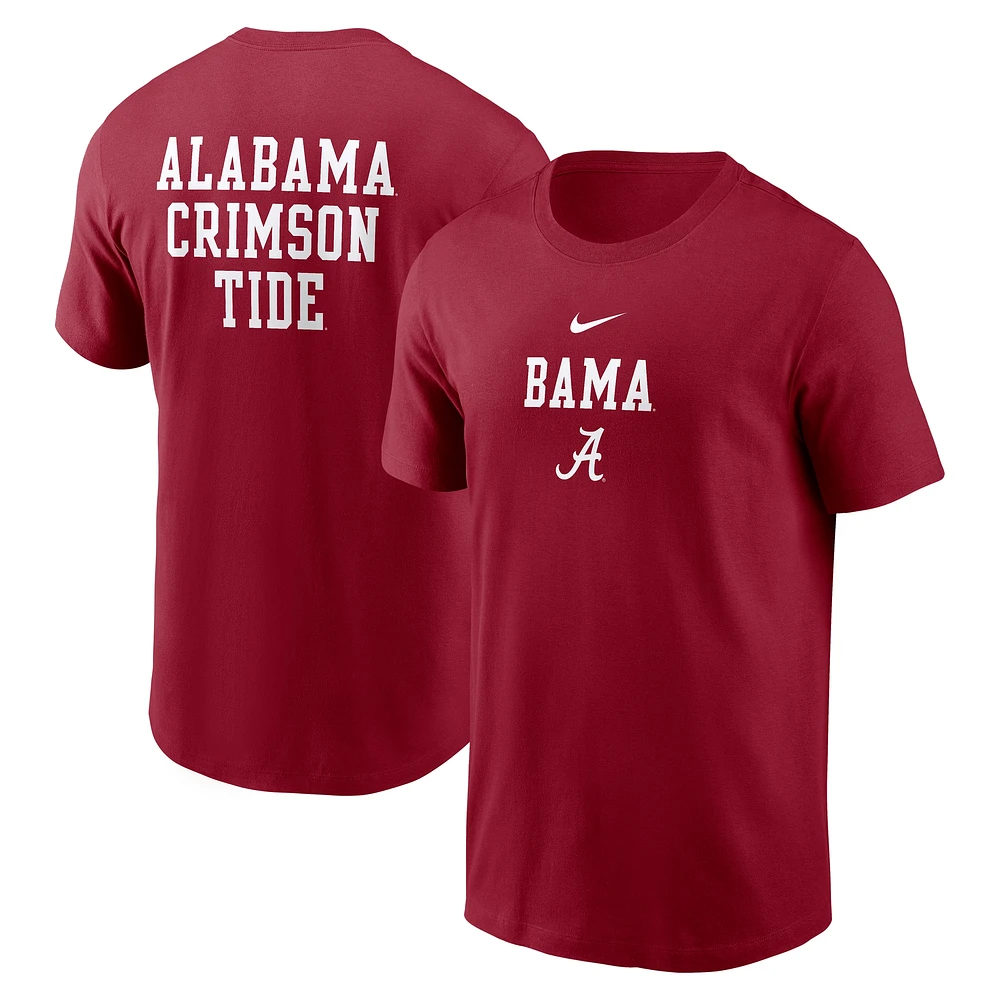 Men's Nike Crimson Alabama Tide 2-Hit Stacked T-Shirt