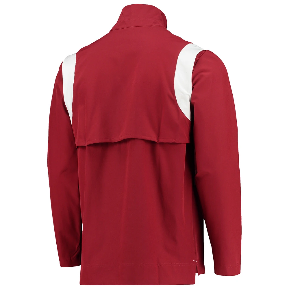 Veste Nike Crimson Alabama Tide 2021 Team Coach à quart de zip pour homme